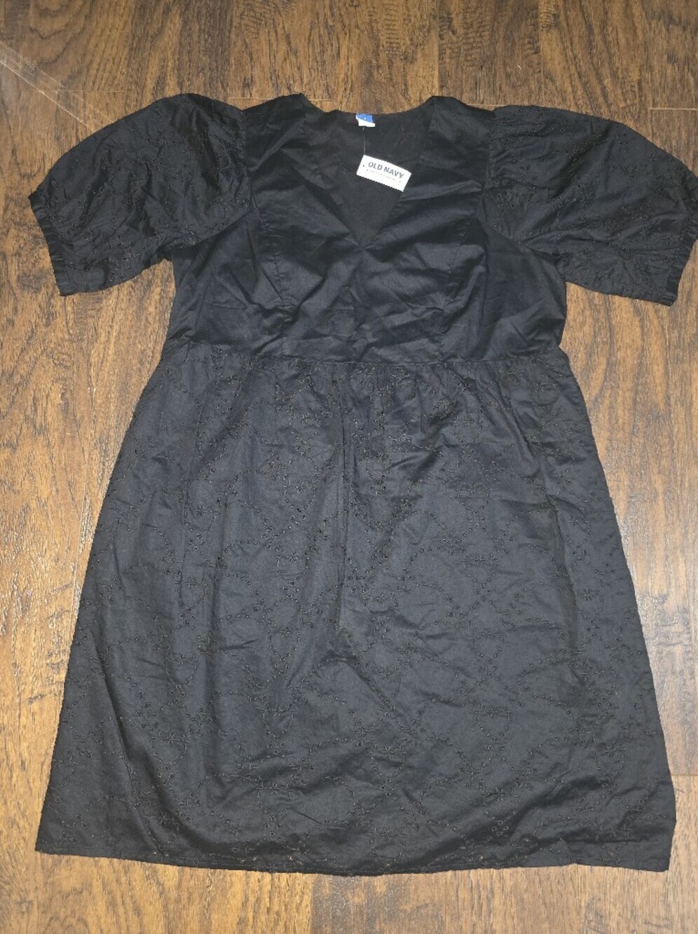 Old Navy Black Eyelet Mini Dress